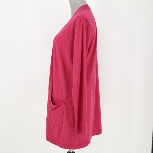 Cielo Sweater Womens Medium Pink Cardigan Stretch Knit Open Pockets Coastal - Picture 6 of 12